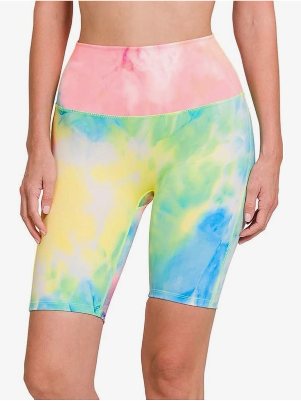 Zenana Tie-Dye High-Waist Bike Shorts NWOT SIZE MEDIUM